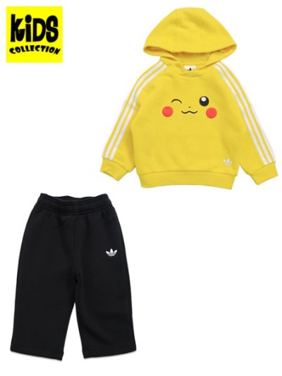 画像1: 【KIDS】ADIDAS KIDS POKEMON LOOSE HOODIE SET-YELLOW/BLACK