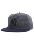 NEW ERA 9FIFTY SOFT BUCKRAM MELTON YANKEES GREY/NAVY