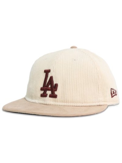 画像1: NEW ERA RC 9FIFTY LEATHER STRAP CORDUROY DODGERS IVORY/BEIGE
