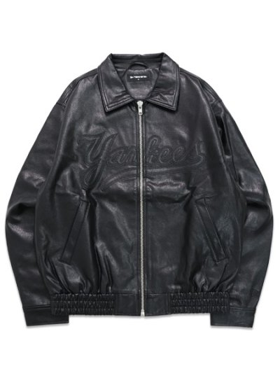 画像1: 【送料無料】NEW ERA SYNTHETIC LEATHER JACKET YANKEES BLK