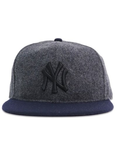 画像2: NEW ERA 9FIFTY SOFT BUCKRAM MELTON YANKEES GREY/NAVY