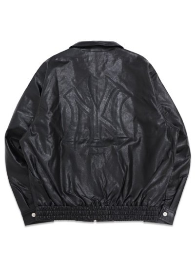 画像2: 【送料無料】NEW ERA SYNTHETIC LEATHER JACKET YANKEES BLK