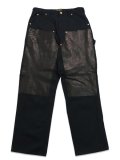 【送料無料】SCHOTT LEATHER COMB DOUBLE KNEE PANTS BLACK