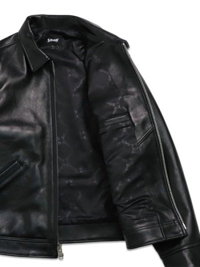 画像6: 【送料無料】SCHOTT LEATHER TRACKER JACKET BLACK