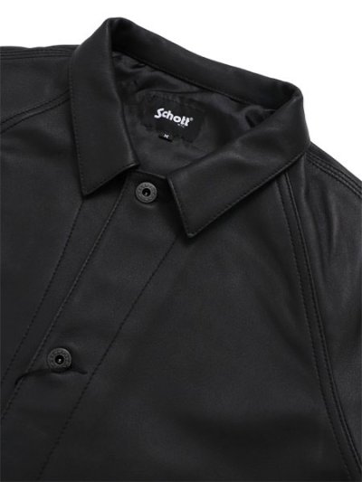 画像3: 【送料無料】SCHOTT LAMB LEATHER COVERALL JACKET BLACK