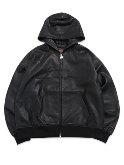 画像1: 【送料無料】FUBU FAUX LEATHER ZIP HOODIE