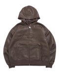 【送料無料】FUBU FAUX LEATHER ZIP HOODIE