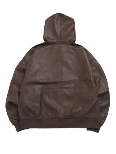 画像2: 【送料無料】FUBU FAUX LEATHER ZIP HOODIE