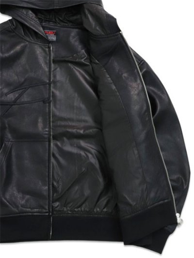 画像6: 【送料無料】FUBU FAUX LEATHER ZIP HOODIE