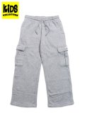 【KIDS】PRO CLUB KIDS FLEECE OVERSIZED CARGO SWEAT PANT HEATHER GREY