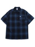 CALTOP FL PLAID S/S SHIRT OCEAN/BLACK
