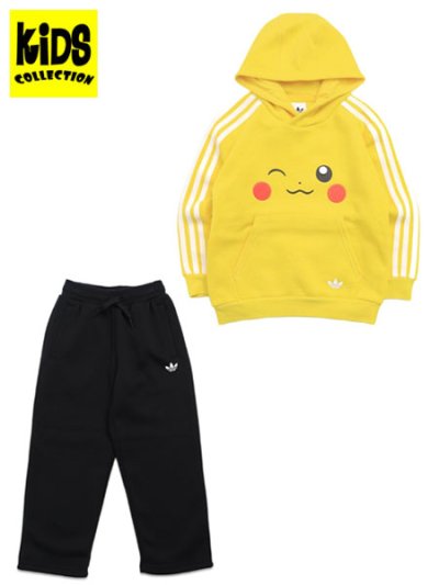 画像1: 【送料無料】【KIDS】ADIDAS KIDS POKEMON LOOSE HOODIE SET-YELLOW/BLACK