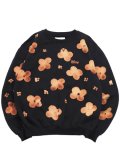 【送料無料】WHIMSY SOCKS FLOWER TIE-DYE CREWNECK BLACK