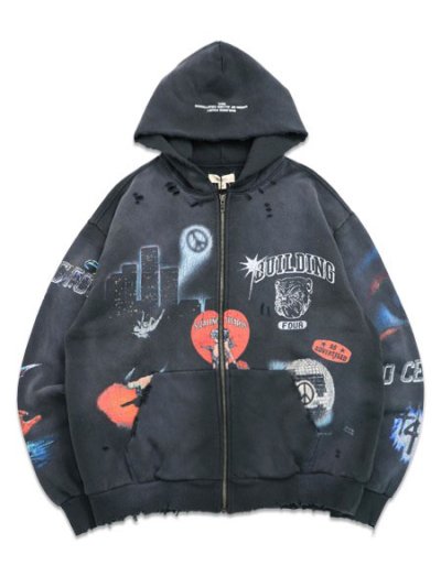 画像1: 【送料無料】BLDG4 LA CLADDING HOODIE JET SET
