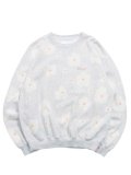 【送料無料】WHIMSY SOCKS FLOWER TIE-DYE CREWNECK ASH GREY