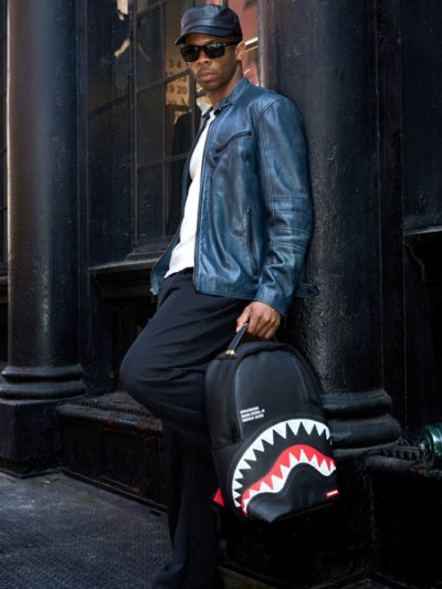 画像7: 【送料無料】SPRAYGROUND SHARK CENTRAL BLACK EMBROIDERED SHARK DLXSV BACKPACK