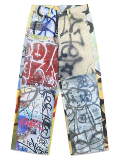画像1: 【送料無料】WNTD APPAREL GRAFITI DENIM PANT