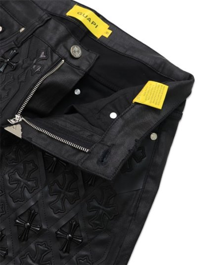 画像4: 【送料無料】GUAPI ALL BLACK RELIC WAXED DENIM V2
