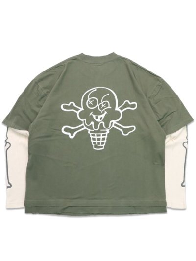 画像2: 【送料無料】ICECREAM BONES WASHED LS TEE FOUR LEAF CLOVER