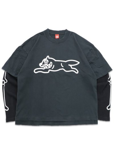 画像1: 【送料無料】ICECREAM BONES WASHED LS TEE JET SET