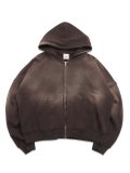【送料無料】MOOJI MOOJI OVERSIZE ZIP UP HOODIE AGED BROWN