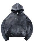 【送料無料】MOOJI MOOJI OVERSIZED CROP HOODIE SPLATTER BLACK