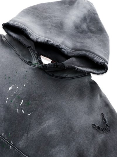 画像3: 【送料無料】MOOJI MOOJI OVERSIZED CROP HOODIE SPLATTER BLACK