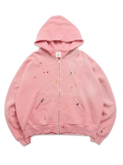 画像1: 【送料無料】MOOJI MOOJI OVERSIZE ZIP UP HOODIE STREET NEW PINK