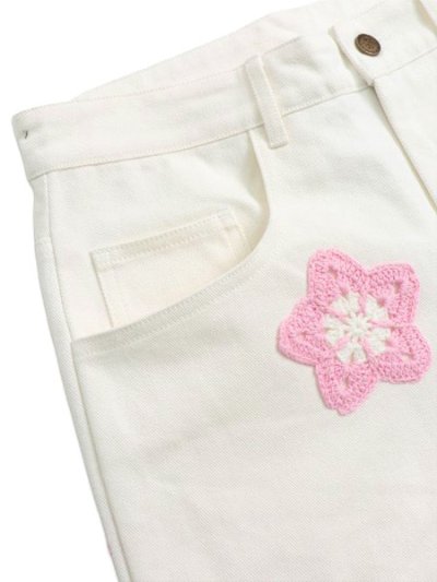 画像3: 【送料無料】ARKYVE PINK STAR CROCHET WHITE DENIM