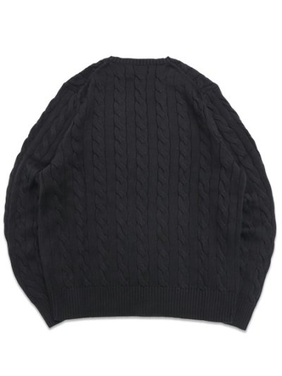 画像2: 【送料無料】POLO RALPH LAUREN CABLE KNIT COTTON CREW SWEATER POLO BLACK