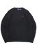 画像1: 【送料無料】POLO RALPH LAUREN CABLE KNIT COTTON CREW SWEATER POLO BLACK (1)