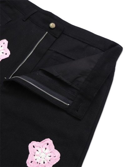 画像4: 【送料無料】ARKYVE PINK STAR CROCHET BLACK DENIM