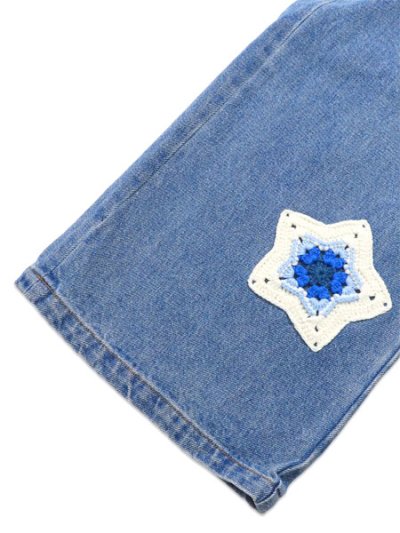 画像7: 【送料無料】ARKYVE BLUE STAR CROCHET PATCH DENIM