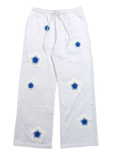 画像1: 【送料無料】ARKYVE BLUE STAR CROCHET PATCH SWEATPANTS