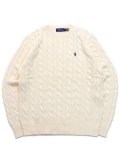 【送料無料】POLO RALPH LAUREN CABLE KNIT COTTON CREW SWEATER ANDOVER CREAM