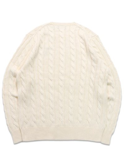 画像2: 【送料無料】POLO RALPH LAUREN CABLE KNIT COTTON CREW SWEATER ANDOVER CREAM