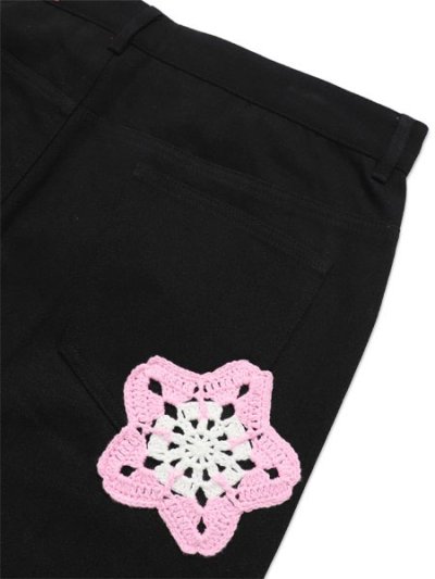 画像5: 【送料無料】ARKYVE PINK STAR CROCHET BLACK DENIM