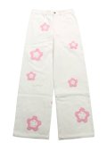 【送料無料】ARKYVE PINK STAR CROCHET WHITE DENIM