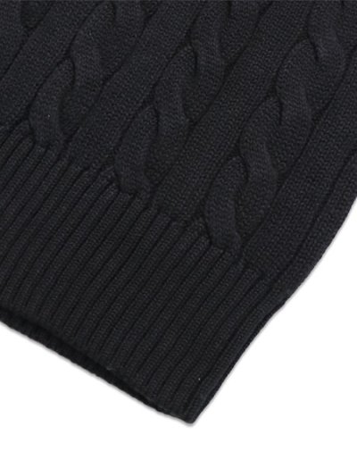 画像4: 【送料無料】POLO RALPH LAUREN CABLE KNIT COTTON CREW SWEATER POLO BLACK