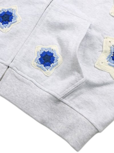 画像4: 【送料無料】ARKYVE BLUE STAR CROCHET PATCH ZIP HOODIE