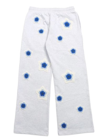 画像2: 【送料無料】ARKYVE BLUE STAR CROCHET PATCH SWEATPANTS