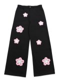 【送料無料】ARKYVE PINK STAR CROCHET BLACK DENIM