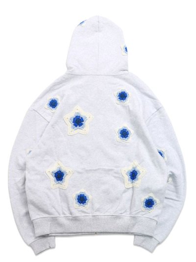 画像2: 【送料無料】ARKYVE BLUE STAR CROCHET PATCH ZIP HOODIE