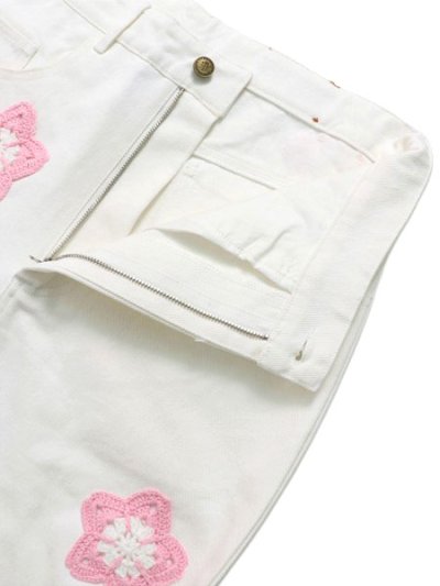 画像4: 【送料無料】ARKYVE PINK STAR CROCHET WHITE DENIM
