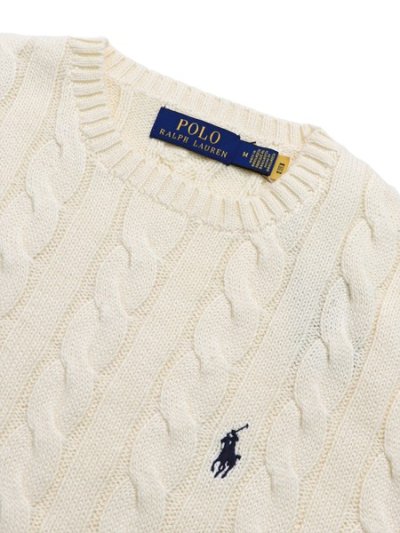画像3: 【送料無料】POLO RALPH LAUREN CABLE KNIT COTTON CREW SWEATER ANDOVER CREAM