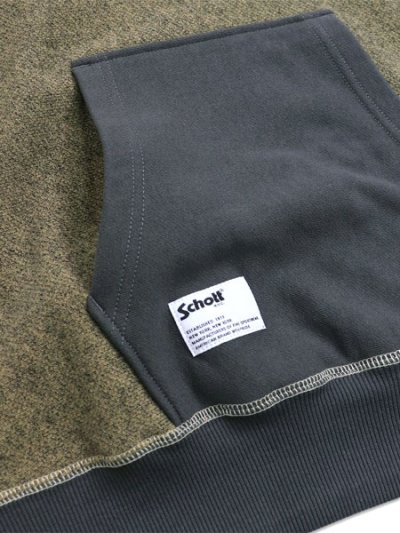 画像4: 【送料無料】SCHOTT SALT AND PEPPER HOODED SWEAT BEIGE