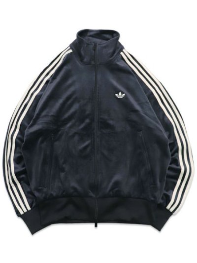 画像1: 【送料無料】ADIDAS FIREBIRD VELOUR TRACK TOP-BLACK