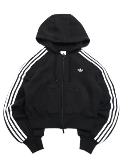 画像1: 【送料無料】ADIDAS WMNS CROP ZIP HOODIE-BLACK