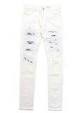 【送料無料】mnml X165 PAISLEY STRETCH DENIM WHITE/BLACK