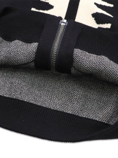 画像7: 【送料無料】VANSON BONE ZIP KNIT HOODIE BLACK/WHITE